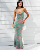Party Sexy Floral Straps Long Maxi Dress