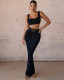 Autumn Solid Color Knitting Cropped Vest + Long Skirt Two Piece Outfit