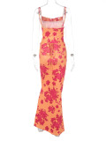 Party Sexy Floral Straps Long Maxi Dress
