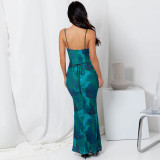 Party Sexy Floral Straps Long Maxi Dress