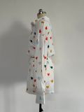 Autumn Casual Heart Print Ruffles Two Piece Cotton Loungwear
