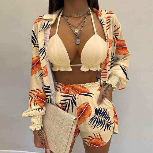 Autumn Casual Print Three Piece Outfit