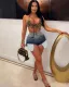 High Waisted Denim Shorts Multi-Pocket Gradient Jeans Shorts