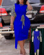 S-3X Formal Leopard Print O-Neck Irregular Wear-to-Work Office Dress