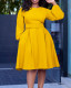 S-3X Formal O-Neck Wear to Work Midi Plus Size Office Dress