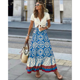 Bohemian Print Holiday Retro Long Skirt