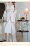 Sexy Bride Lace Nightgown + Robe Pajama Set