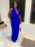 Sexy Deep-V Backless Ruffles Party Jumpsuit