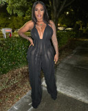 Sexy Deep-V Backless Ruffles Party Jumpsuit
