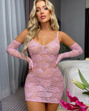 Tight fitting nightgown see-through sexy lingerie