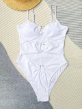 Solid color bikini women's one-piece swimwear