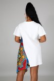 Casual printed contrast dress