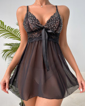 Hot diamond lace see-through sexy mesh nightgown
