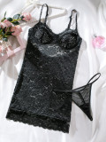 Sexy lace hot diamond see-through slim sexy suspender dress suit