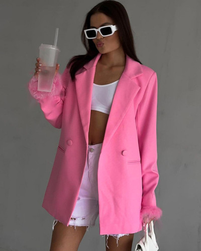 Fashionable Hot =Slim Fit Long Sleeve Plush Blazer Wholesale