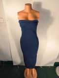 Ladies gradient tube denim sexy dress