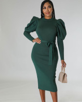 long-sleeved autumn temperament slim dress