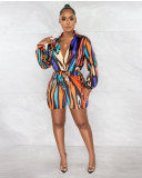 Autumn and winter fashionable printed casual rompers jumpsuit