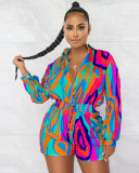 Autumn and winter fashionable printed casual rompers jumpsuit