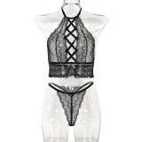 Lace Sexy Cross Hollow Sexy Two-piece Lingerie Set
