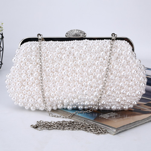 Pearl dinner bag classic handmade bead embroidered clutch bag party bag