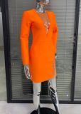Party evening V-neck glitter mesh rhinestone bandage dress