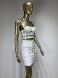 Punk style bandage skirt sexy suspender skirt nightclub suit