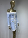Long Sleeve Bandage Dress Fashionable Off Shoulder Elegant Party Dress