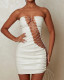 Sexy women's pu leather tube dress