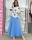 Long sleeve top high waist commuter skirt set
