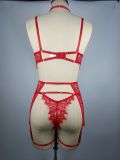 Sexy lingerie set lace straps tempting transparent uniform