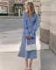 V-neck simple slim fit A-line women's French chiffon dress