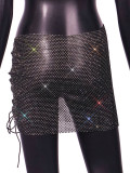 Sexy sparkling diamond fishnet nightclub sexy skirt