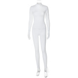 Winter Fashion Sexy Hollow Out Lace Up Side Tie Slim Fit Jumpsuit