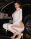 Winter Fashion Sexy Hollow Out Lace Up Side Tie Slim Fit Jumpsuit