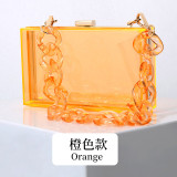 Fashion Acrylic Bag Women's Shoulder Chain Crossbody Dinner Party Bag Cross-Border Square Transparent Bag