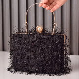 Fashionable tassel dinner bag, portable banquet bag, handmade bag