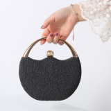 Retro glitter hand-held banquet bag, fashionable arc dinner bag, wedding bag, party beaded bag, evening bag