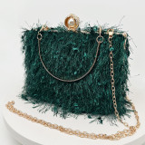 Fashionable tassel dinner bag, portable banquet bag, handmade bag