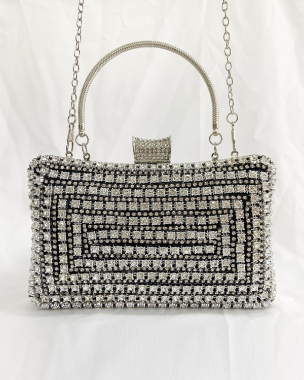Handmade diamond banquet bag fashion chain portable dinner bag