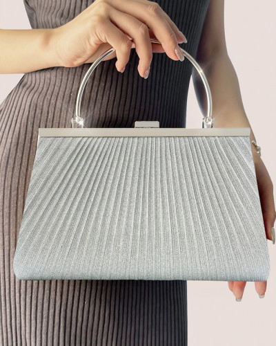 Temperament Handbag Pleated Wedding Bag Hand-held Shoulder Crossbody Evening Bag
