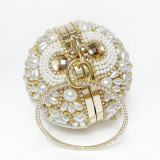 Mini portable dinner bag spherical rhinestone banquet bag tassel bag women's small bag