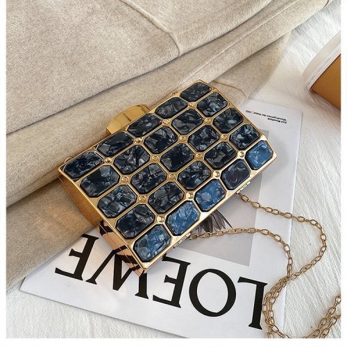 Hand held small square acrylic party bag candy color mini small square bag party evening bag