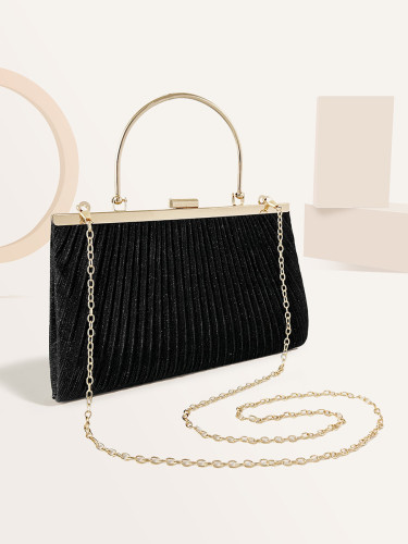 Temperament Handbag Pleated Wedding Bag Hand-held Shoulder Crossbody Evening Bag