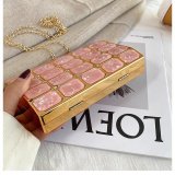 Hand held small square acrylic party bag candy color mini small square bag party evening bag