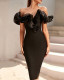 Fashionable and Elegant Bandage Dress Sexy One Shoulder Party Gown Dress