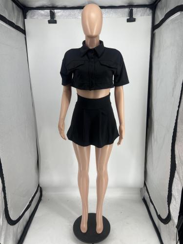 Spring short-sleeved skirt two-piece suit