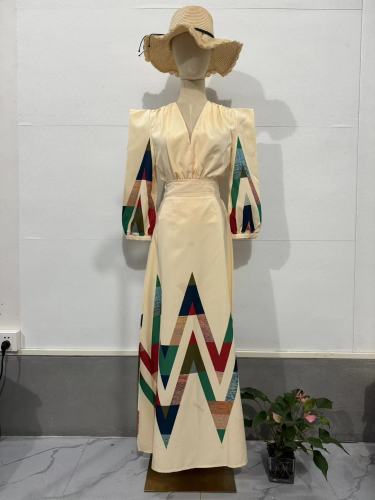 Printed stylish long maxi dress