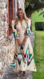 Printed stylish long maxi dress
