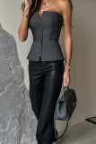 Spring Summer Fshionable Zipper Tube Top